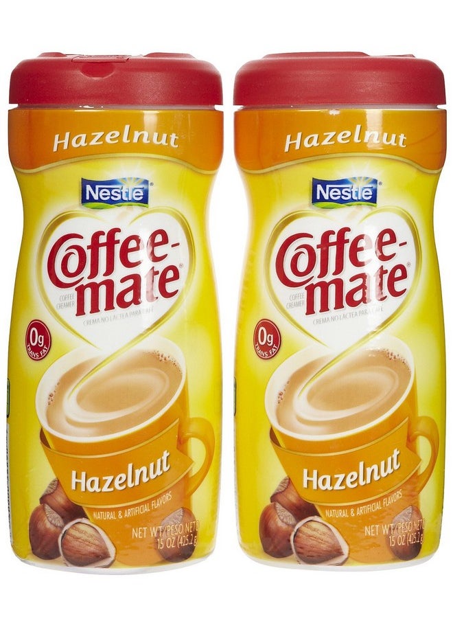 Coffee Mate Coffee-mate Powdered Creamer Canisters - Hazelnut - 15 oz - 2 Pack  - Image 1