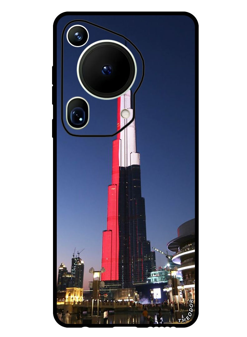 Theodor Protective Case Anti Scratch Shock Proof Bumper Cover For Huawei Pura 70 Ultra UAE Flag on Burj Khalifa - Image 1