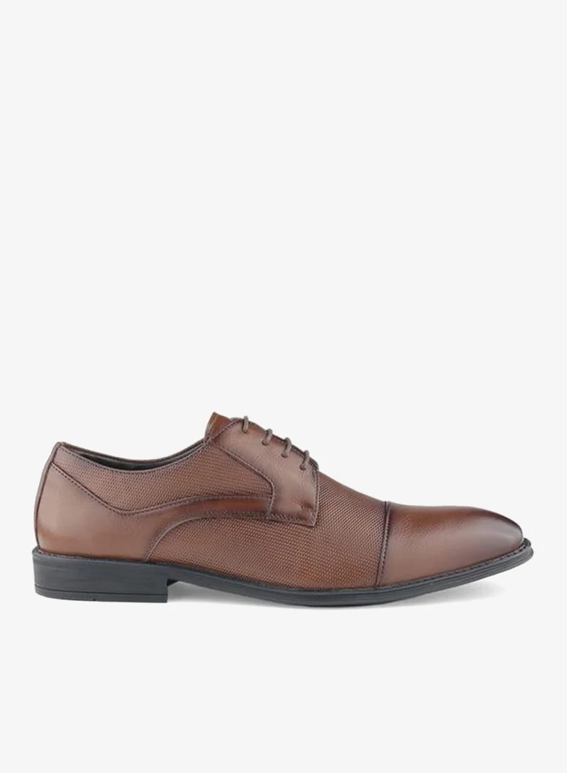 LBL by Shoexpress BROWN Men Lace-Up Leather Derby Shoes for Men | Best Price UAE