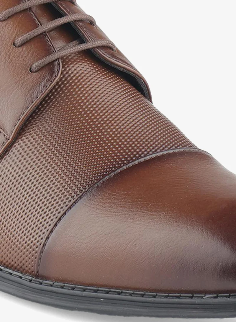 LBL by Shoexpress BROWN Men Lace-Up Leather Derby Shoes for Men | Best Price UAE
