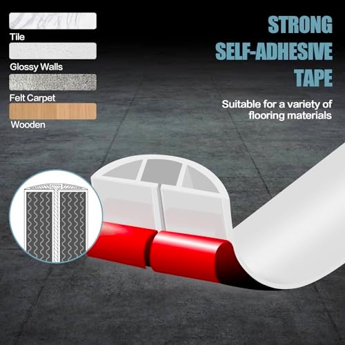 DBHXXMB-HH Floor Cord Cover Self Adhesive Cord Hider,10FT Cable Management, Extension Strip Protector for Wires, Prevent Cable Trips for Offices, Gyms, Exhibitions Cavity:0.39"(W) x 0.27"(H) White - Image 4