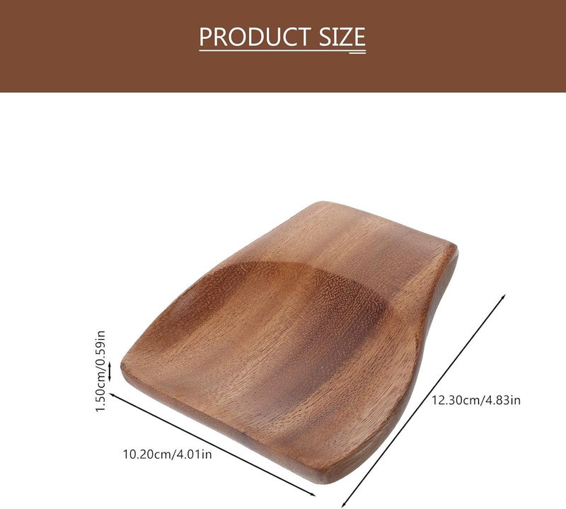 Wooden Spoon Rest and Kitchen Scoop Holder 2pcs Set, Compact Wood Scoop Tray for Stove Top and Counter, Soup Spoon Rest for Cooking Utensils in Home Kitchen - Image 2