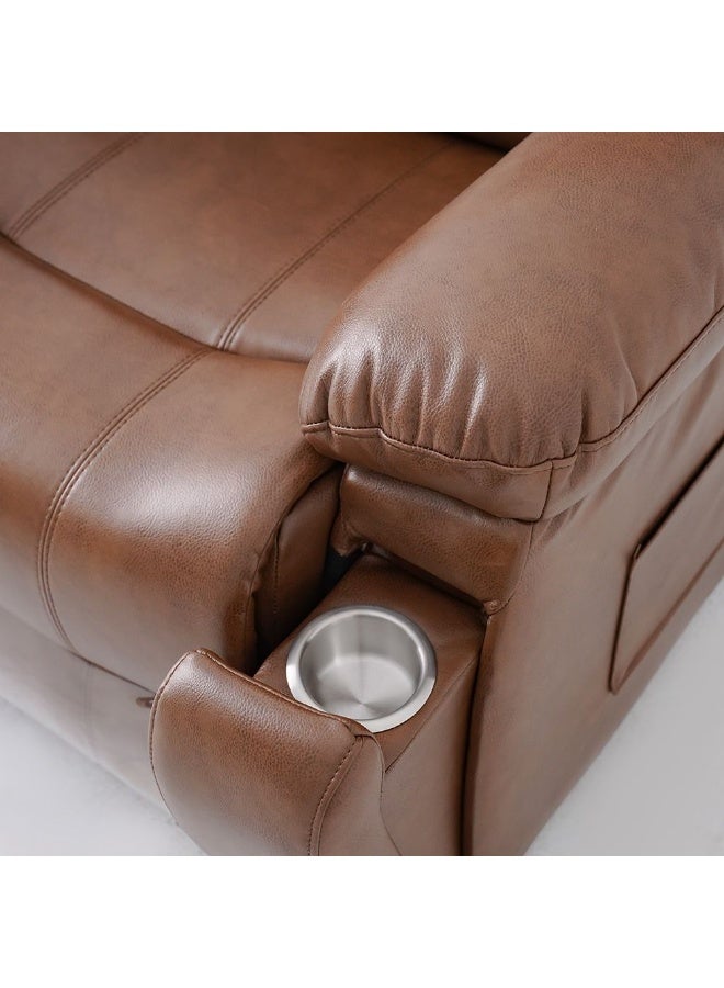 DANUBE HOME Mina 1 Seater Manual Air Leather Recliner With Cupholder and Pocket Modern Design One Seat Relaxing Chair Living Room Furniture 97x84x103cm - Image 5