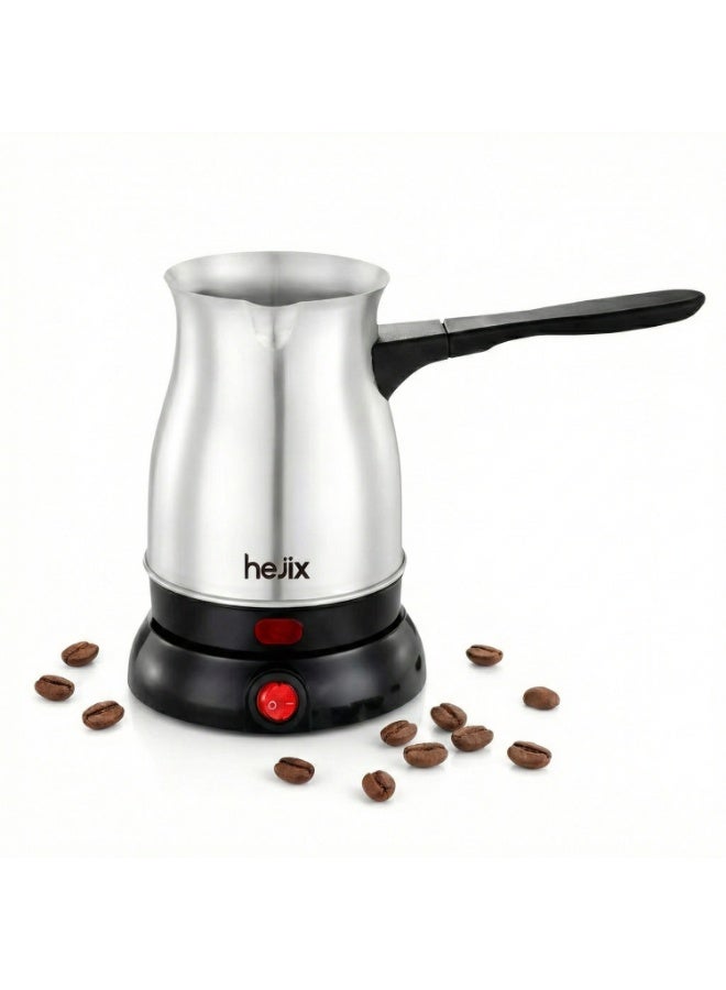 HEJIX Turkish Coffee Maker, 0.5L, 600W, Stainless Steel Body, 360° Rotating Base, Concealed Heating Element, Portable Electric Kettle, Fast Boil Electric Kettle with Indicator Light – HX404 - Image 1