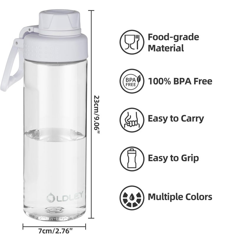 OLDLEY Water Bottles 20oz BPA Free Tritan Water Bottle with Carry Handle and Spout Lid, Leakproof Kids Water Bottle for Home,Travel, School, Outdoors, Transparent - Image 4