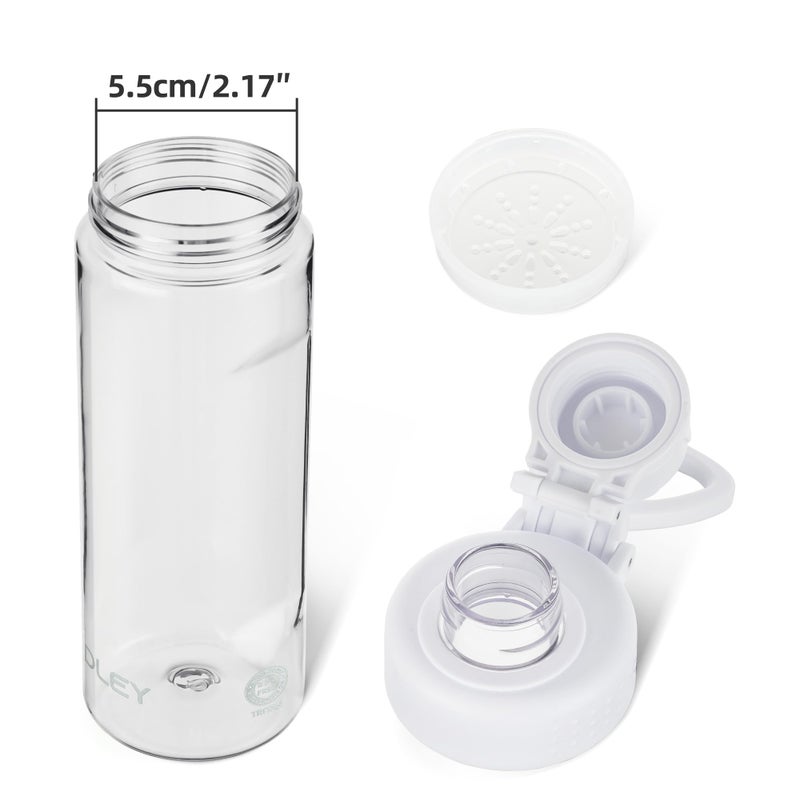 OLDLEY Water Bottles 20oz BPA Free Tritan Water Bottle with Carry Handle and Spout Lid, Leakproof Kids Water Bottle for Home,Travel, School, Outdoors, Transparent - Image 5