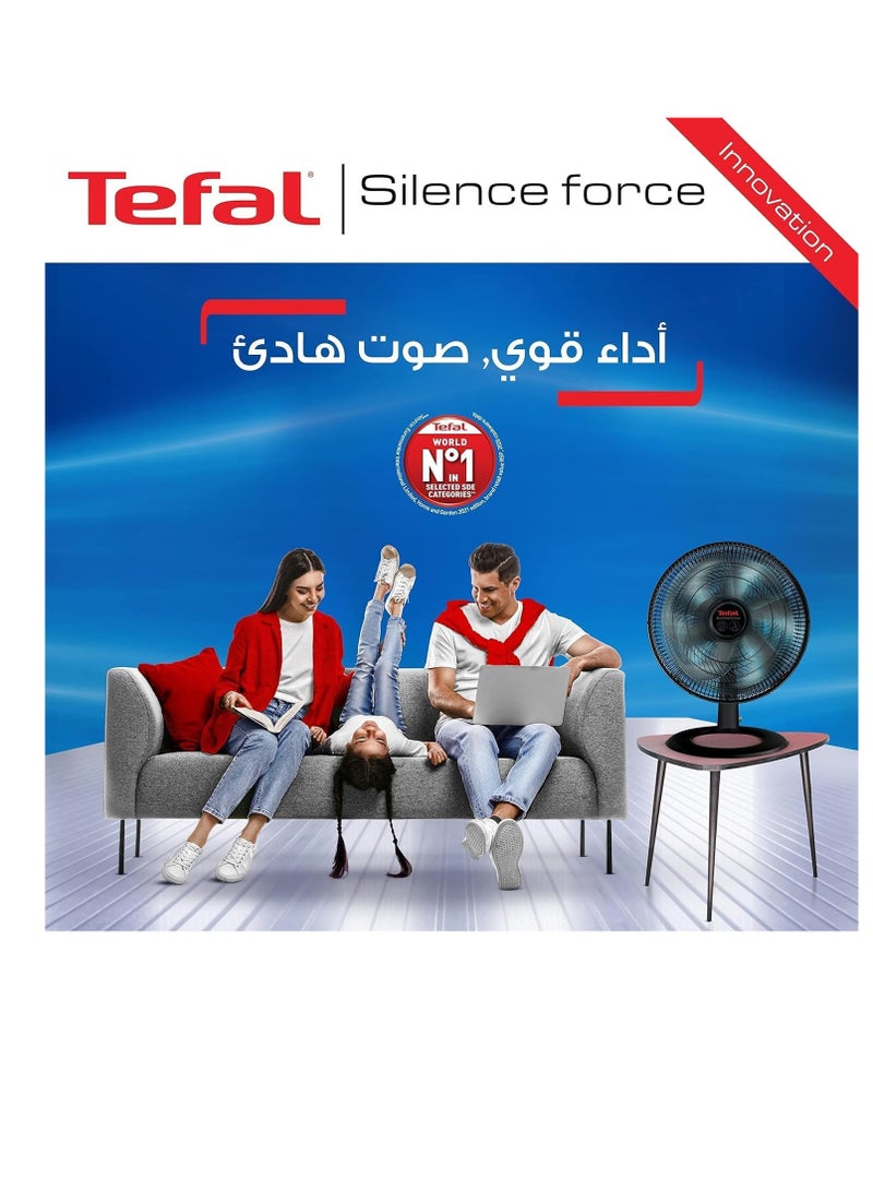 Tefal Silence Force Desk Fan - 16 Inches - 3 Speeds 100 m³ 75 W VG4110EE Black - Image 3