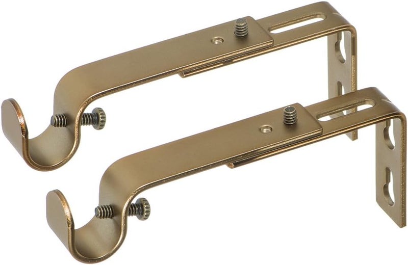 Ivilon Adjustable Brackets for Curtain Rods - for 1/2 or 5/8 Inch Rods. Set of 2 - Warm Gold - Image 2