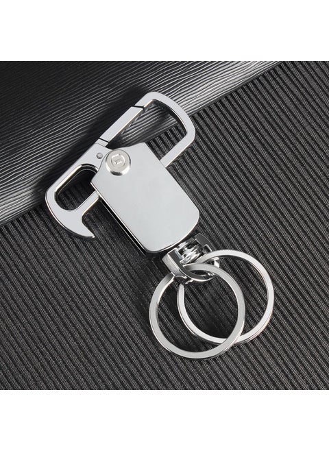 Elegant Metal Fidget Spinner Keychain 360 Rotation W7 Chrome-gyro without bearing