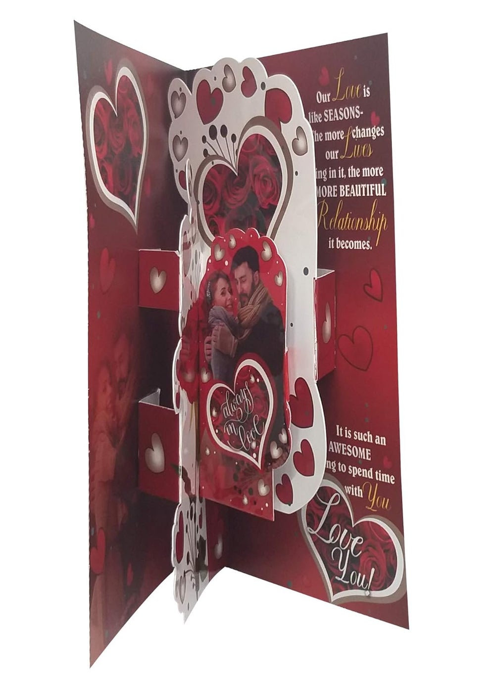Saugat Traders Saugat Traders Love Gift Combo for Girlfriend, Wife - Love Greeting Card, Soft Teddy Bear, Red Rose Flower - Valentines Day - Anniversary - Birthday  - Image 3