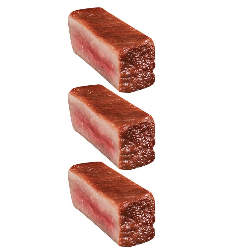 3pcs Artificial Lifelike Cooked Steak Fake Cooked Beef Simulated Food Steak Meat Model - Image 1