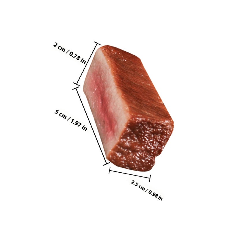 3pcs Artificial Lifelike Cooked Steak Fake Cooked Beef Simulated Food Steak Meat Model - Image 2
