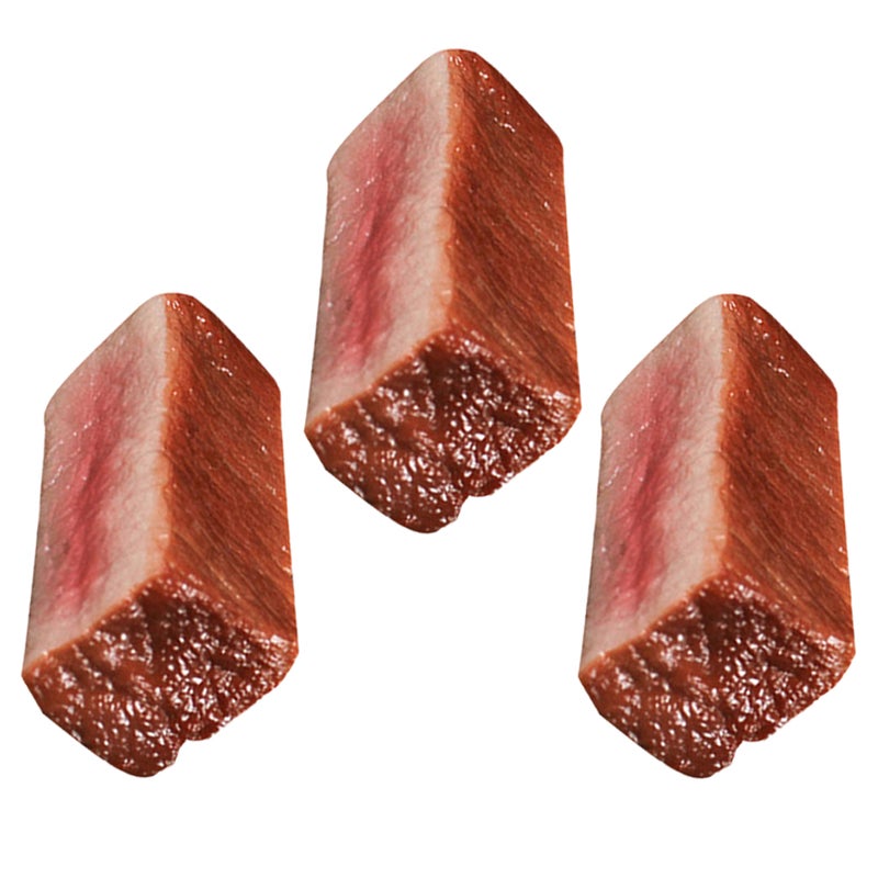 3pcs Artificial Lifelike Cooked Steak Fake Cooked Beef Simulated Food Steak Meat Model - Image 5