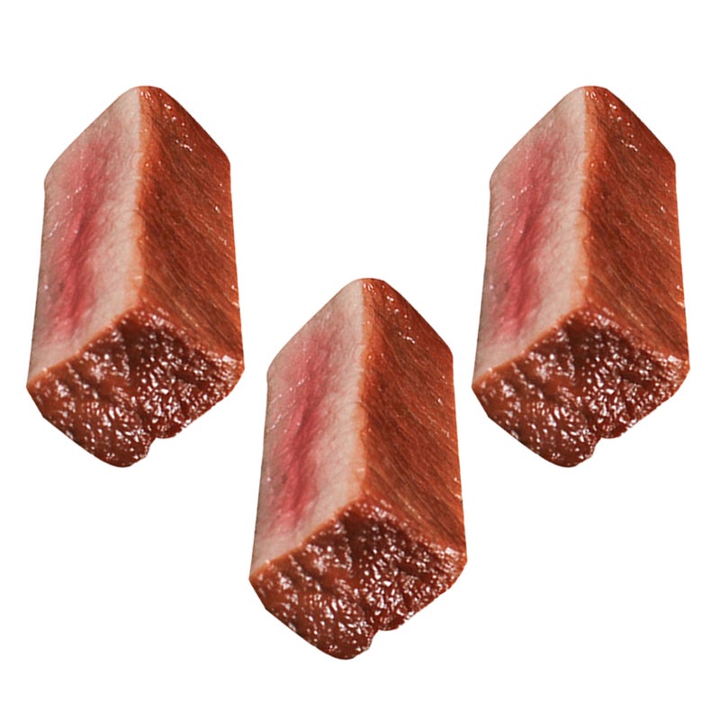 3pcs Artificial Lifelike Cooked Steak Fake Cooked Beef Simulated Food Steak Meat Model - Image 4