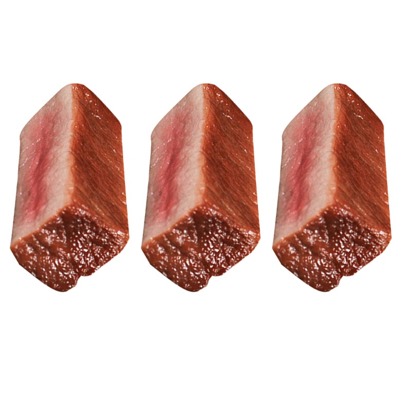 3pcs Artificial Lifelike Cooked Steak Fake Cooked Beef Simulated Food Steak Meat Model - Image 3