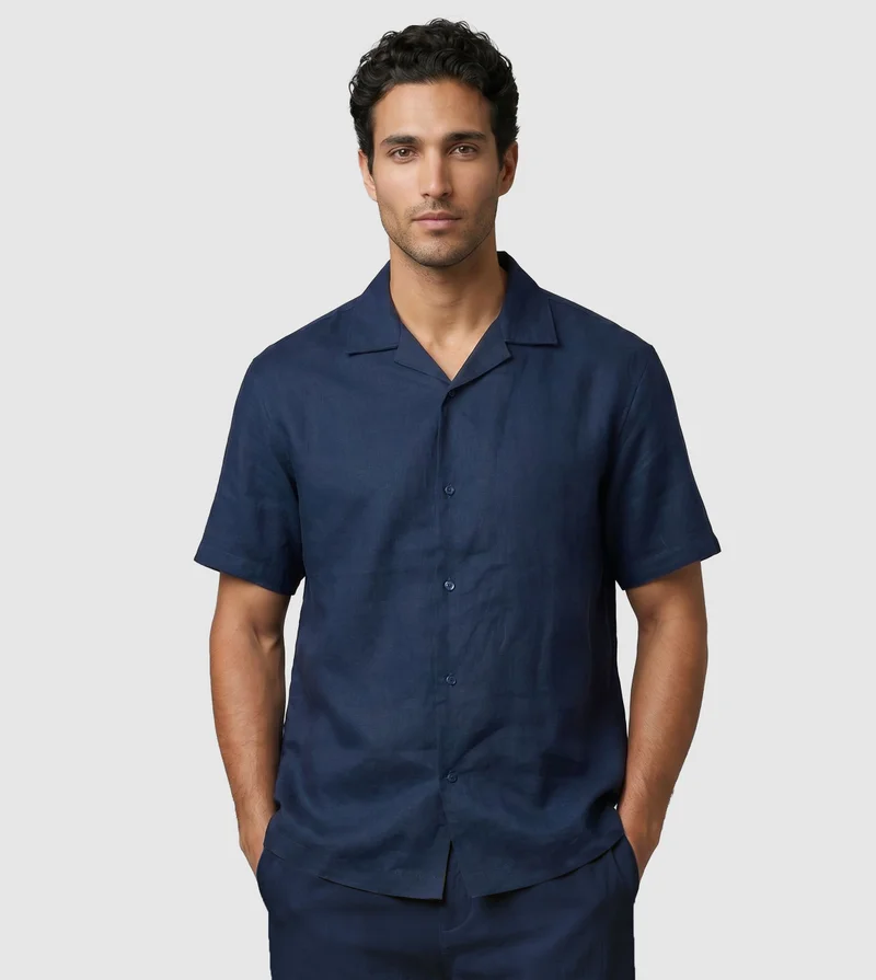 إف5 SHORT SLEEVE SHIRT -NAVY BLUE