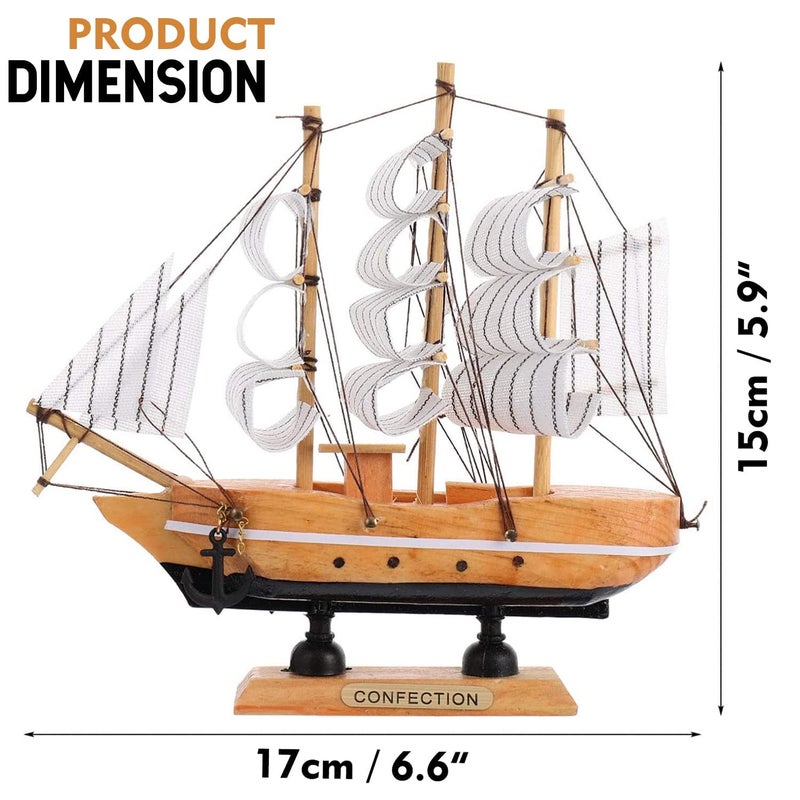 ANSHEZ Handmade Wooden Ship Man of War - Image 3