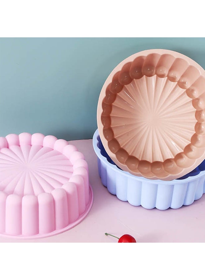 3 حزم ناعمة السيليكون جولة كعكة القوالب 8 بوصة غير اللاصقة قابلة لإعادة الاستخدام شارلوت كعكة وعاء للكعكة الخبز فطائر جيلو براوني DIY الخبز أداة الملحقات - Image 3