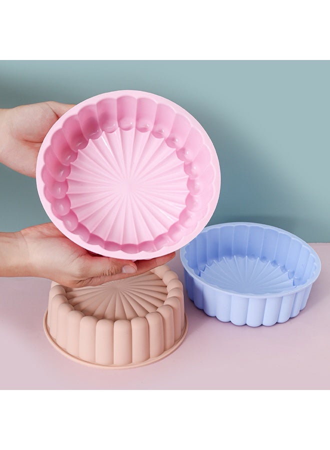 3 حزم ناعمة السيليكون جولة كعكة القوالب 8 بوصة غير اللاصقة قابلة لإعادة الاستخدام شارلوت كعكة وعاء للكعكة الخبز فطائر جيلو براوني DIY الخبز أداة الملحقات - Image 1