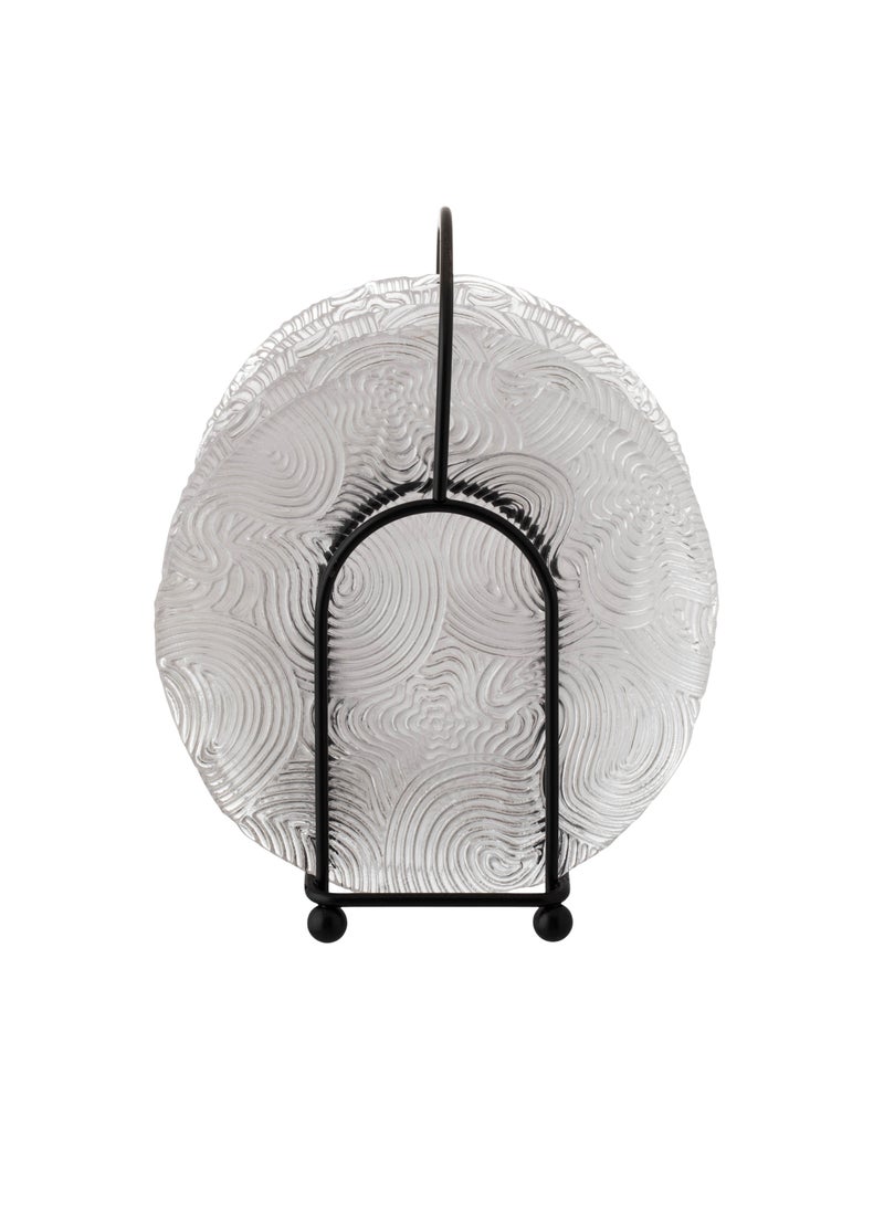 Dania A set of glass dessert plates with a metal stand, 6 pieces The plate size is 15 cm  - Image 3