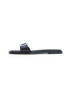 CALVIN KLEIN LEATHER SANDALS WITH LOGO HARDWARE  - Image 2