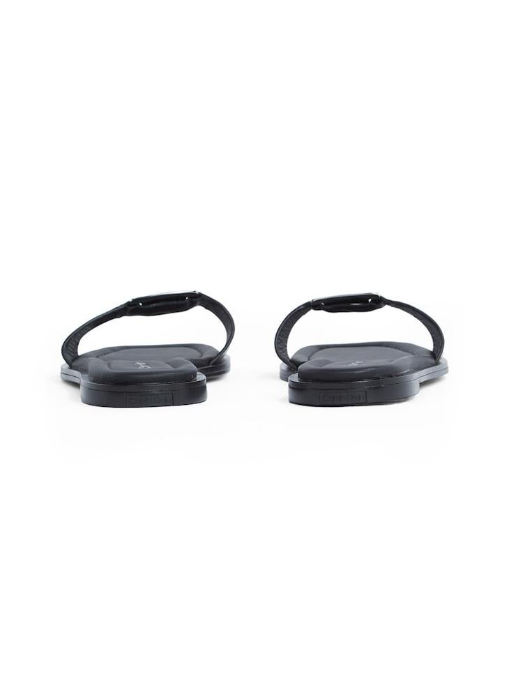 CALVIN KLEIN - LEATHER SANDALS WITH LOGO HARDWARE - Image 1