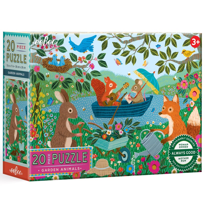 eeBoo 20 Piece Jigsaw Puzzle Garden Animals Childrens Puzzle Nature Animals Themed Large Pieces for Small Hands to Develop Motor Skills - Image 3