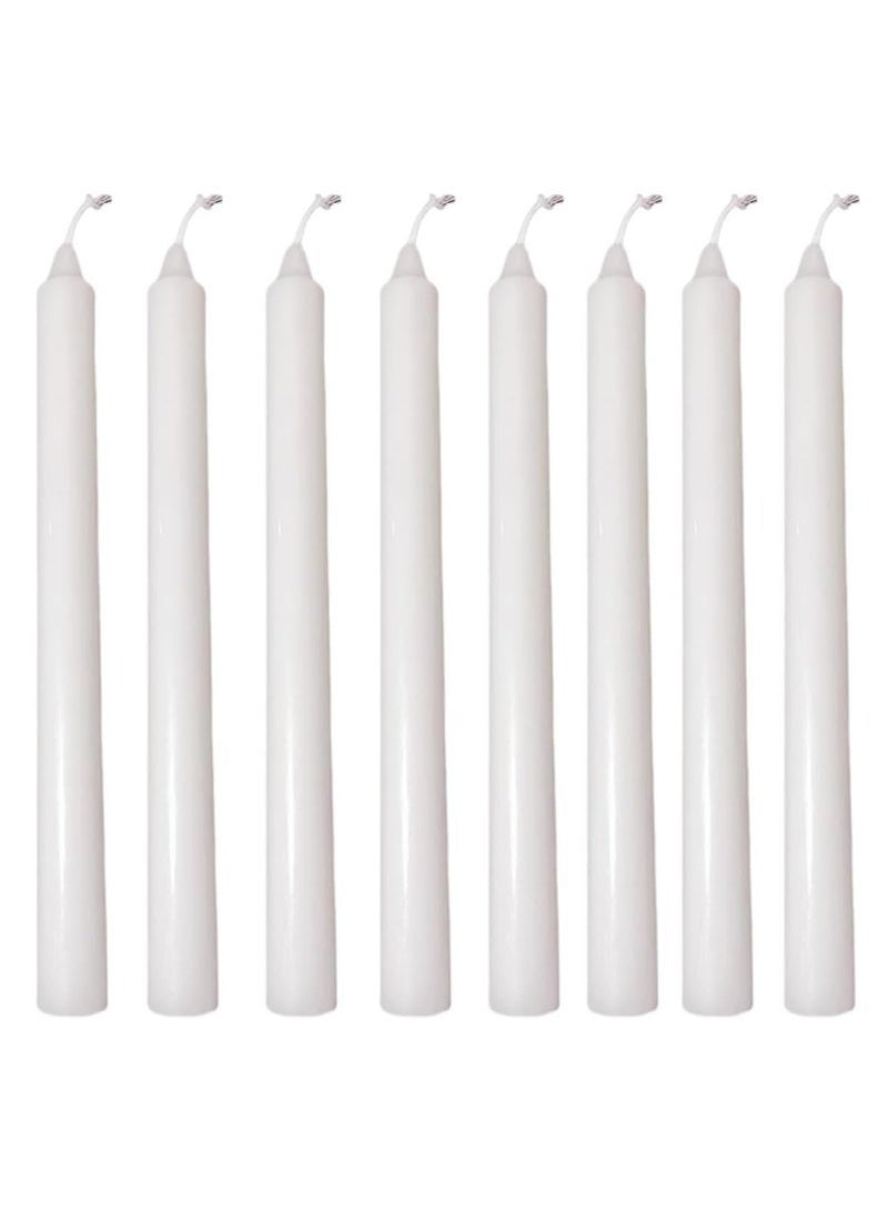 Bukela Candle 8Pcs White Tall Candlesticks, Household Dinner Candles for Wedding, Party, and Table Centerpieces - Image 1