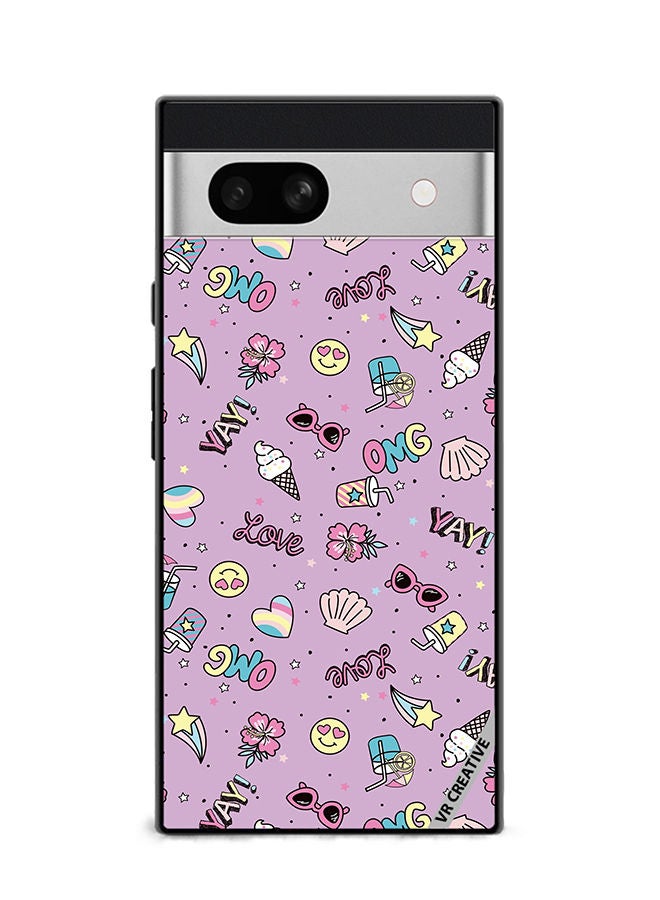 VR CREATIVE Protective Case Cover For Google Pixel 7a Cute Star Girl Design Multicolour - Image 1