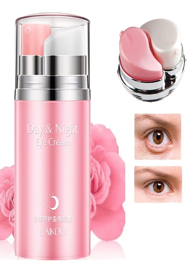 BEUKING Rose Essential Oil Day and Night Eye Cream, Eye Cream for Dark Circles & Puffiness, Moisturizing Hydrating Fade Fine Lines Eye Bags Removal Dark Circles Firming Eye Skin For Women, Gift for Travel - Image 1