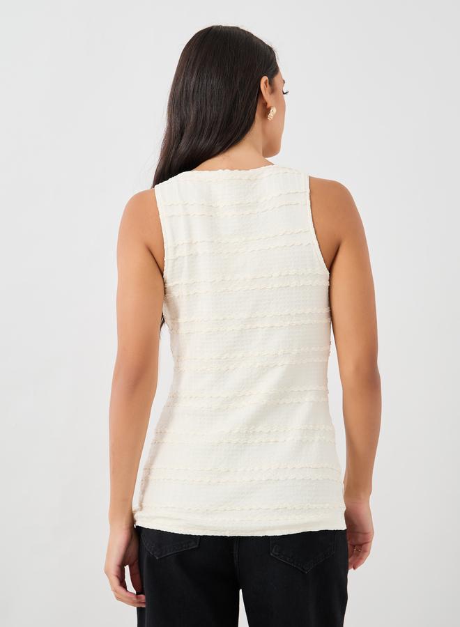 Styli Styli Textured Square Neck Button Front Waistcoat  - Image 5