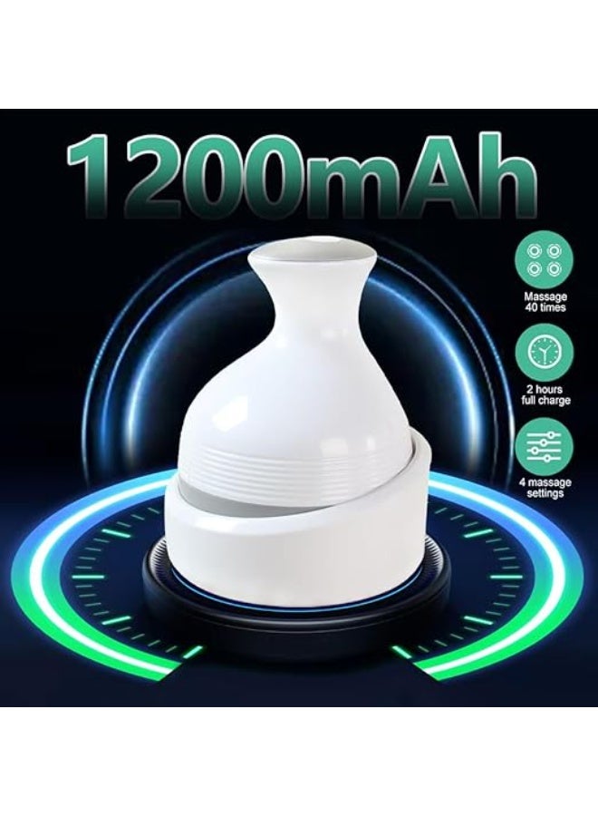 Cordless Electric Scalp Massager 84 Nodes 4 Massage Heads Handheld Head Massager for Stress Relief and Relaxation Full Body Head Massage Device - Image 5