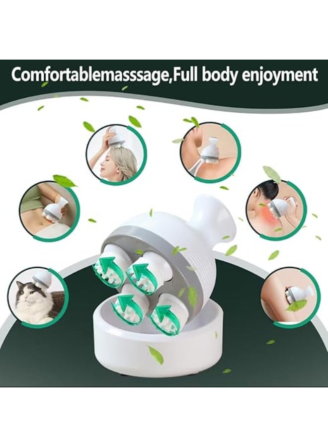 Cordless Electric Scalp Massager 84 Nodes 4 Massage Heads Handheld Head Massager for Stress Relief and Relaxation Full Body Head Massage Device - Image 3