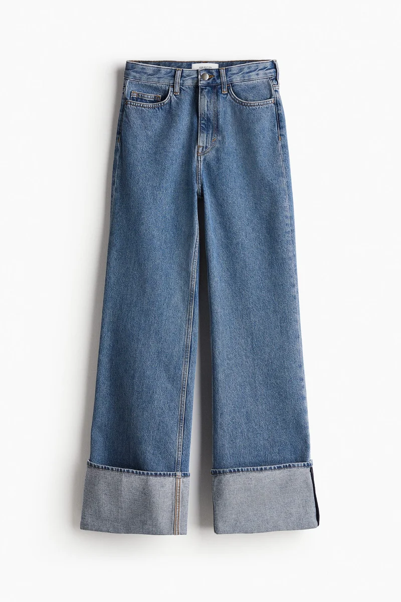 H&M Wide turn-up jeans