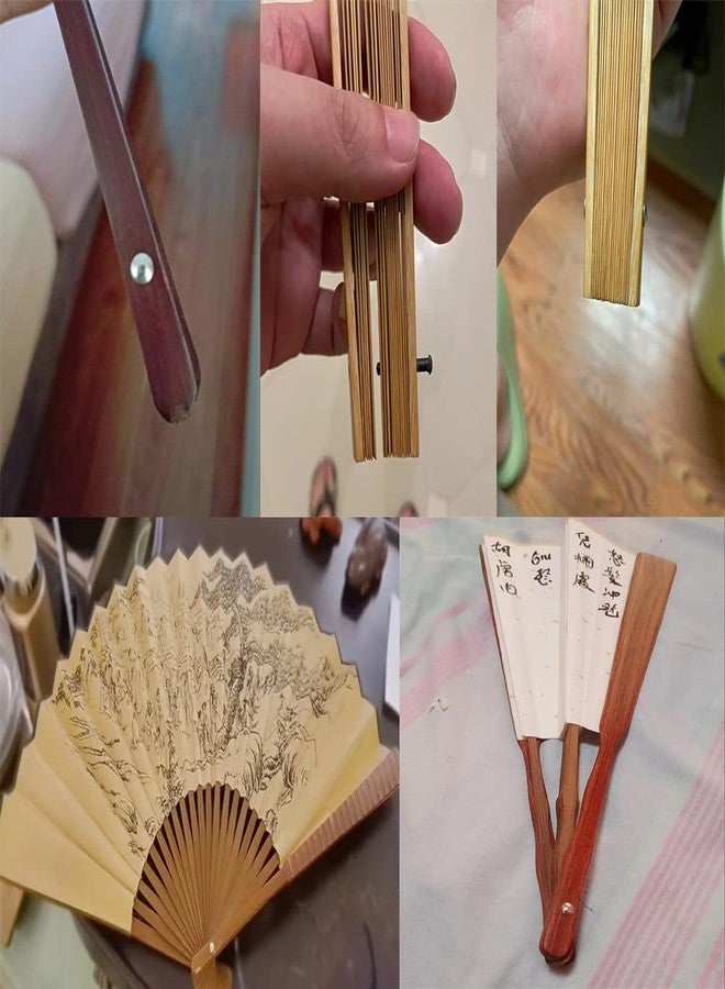 UtySty 8 Pack Folding Hand Fan Axle Rivet Nail and Nut Repair Kit 30mm/1.18inch Handheld Fans Solid Shaft Replacement Fastener for DIY Handmade Bamboo Paper Dried Flower Fan Accessories (30mm/1.18in) - Image 4