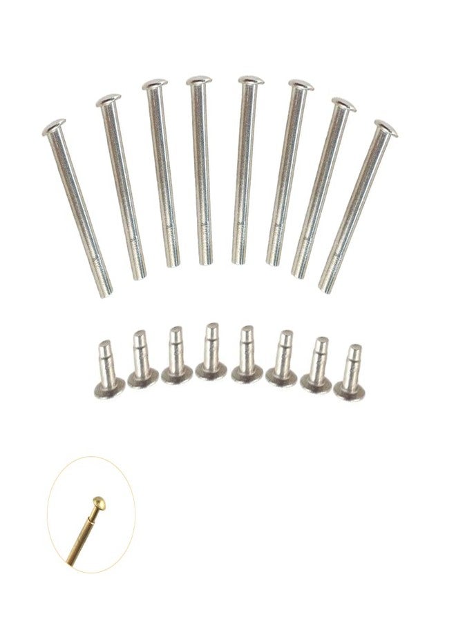 UtySty 8 Pack Folding Hand Fan Axle Rivet Nail and Nut Repair Kit 30mm/1.18inch Handheld Fans Solid Shaft Replacement Fastener for DIY Handmade Bamboo Paper Dried Flower Fan Accessories (30mm/1.18in) - Image 1