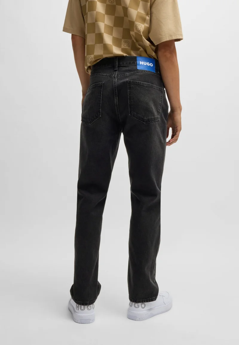HUGO Regular-fit jeans in dark-grey denim