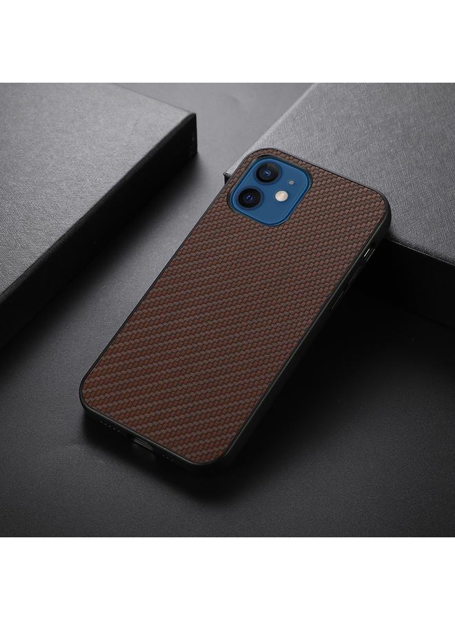 زبون جراب لهاتف iPhone 12 mini مصنوع من ألياف الكربون PU + PC + TPU، جراب واقٍ مقاوم للصدمات - Image 2