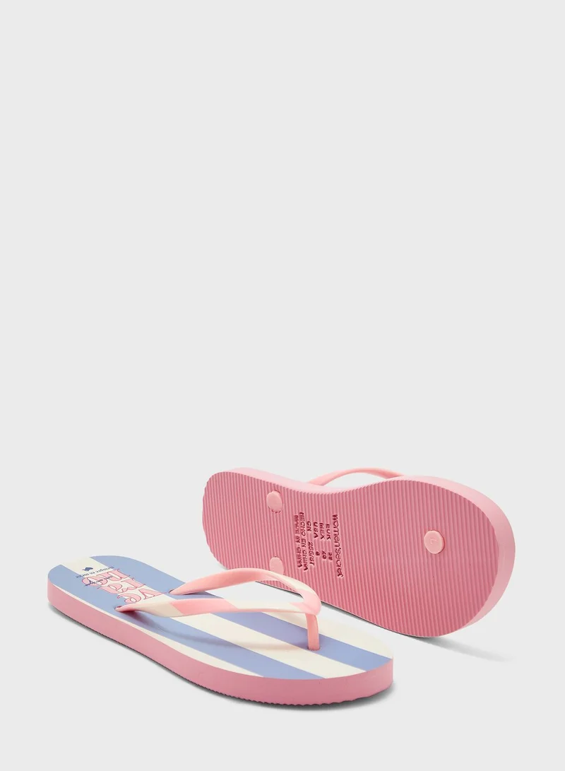 ومن سيكريت Plain Flat Sandals