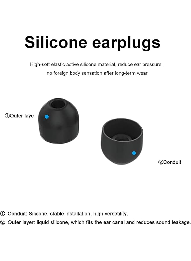 erorex Silicone Ear Plugs Accessories For Sony Wf 1000Xm4 Wf 1000Xm3 Eartips In Ear Earbuds Silicone Soft Ear Cushions Tips Covers Eargels For Wf 1000Xm4 Headphones 7Pairs Black - Image 2
