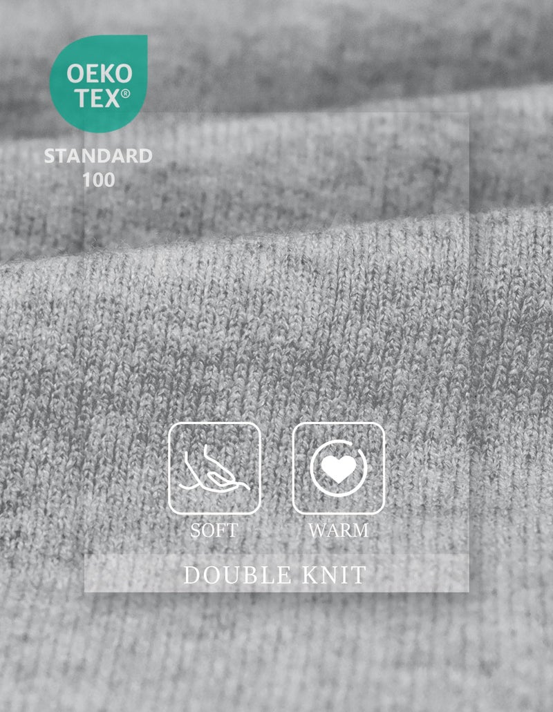 PULI Womens Grey Large Cross Front Poncho Sweater Wrap Topper Knitted Elegant Shawls Cape for Fall Winter - Image 3