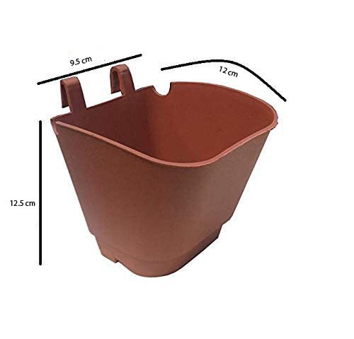 CAPPL Plastic Vertical Garden Wall Hanging Planter, Standard, Terracotta Color, (20 Pcs), 12 x 12 x 9.5 Cm - Image 5