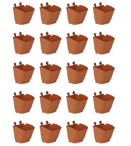 CAPPL Plastic Vertical Garden Wall Hanging Planter, Standard, Terracotta Color, (20 Pcs), 12 x 12 x 9.5 Cm - Image 1