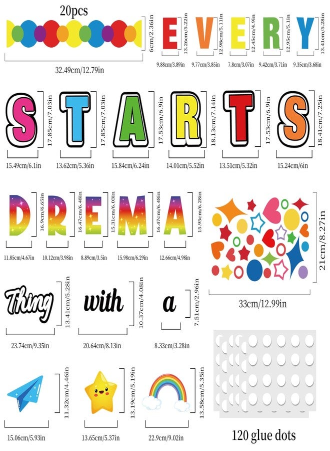 LioNergy Classroon Bulletin Board Decoration Motivational Cutouts Bulletin Board Wall Door Decor for Kindergarten Preschool Elementary Middle School - Every Thing Starts with a Dream - Image 3