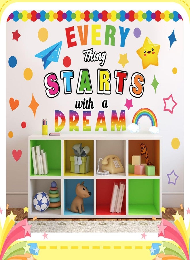 LioNergy Classroon Bulletin Board Decoration Motivational Cutouts Bulletin Board Wall Door Decor for Kindergarten Preschool Elementary Middle School - Every Thing Starts with a Dream - Image 2