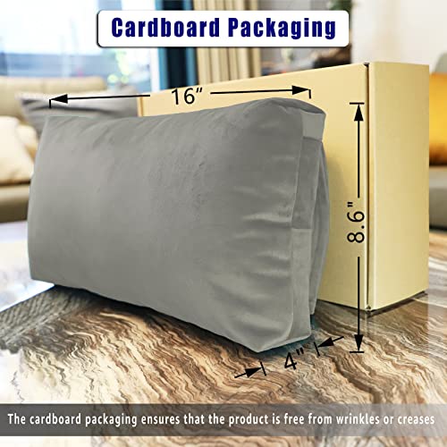 AmazeCov Non-Slip Head Pillow for Recliners - Neck Support Cushion with Velvet Cover for Pain Relief at Home, Office and Travel (Light Gray) - Image 2