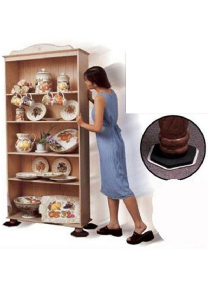 Generic 4 pcs for Furniture Moving sliding can bear for the sofa, refrigerator, washing machine and bed Black  - Image 2