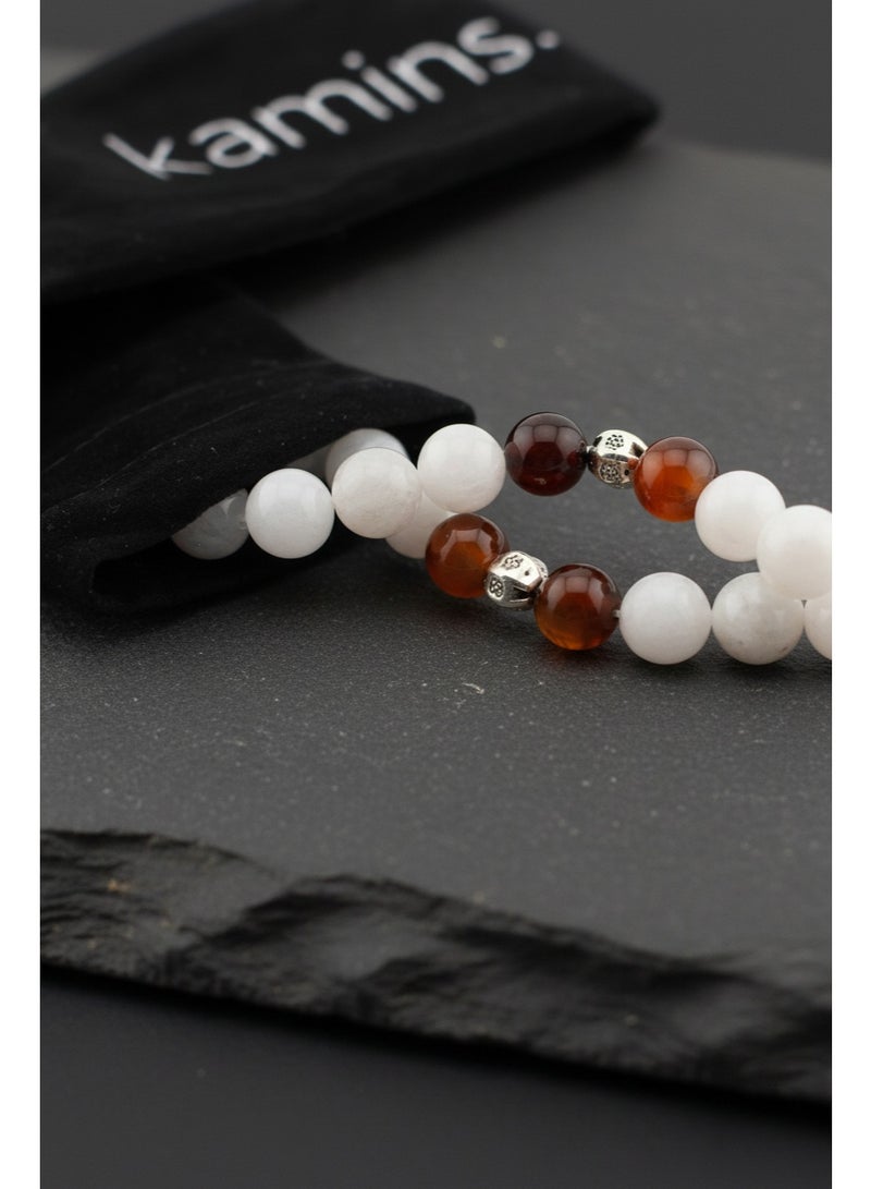 Kamins Collection White Jade & Yemeni Agate Tasbih - Image 2