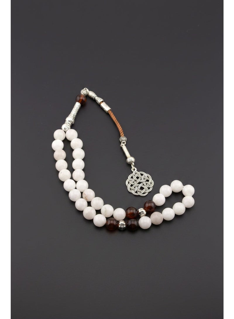 Kamins Collection White Jade & Yemeni Agate Tasbih - Image 3