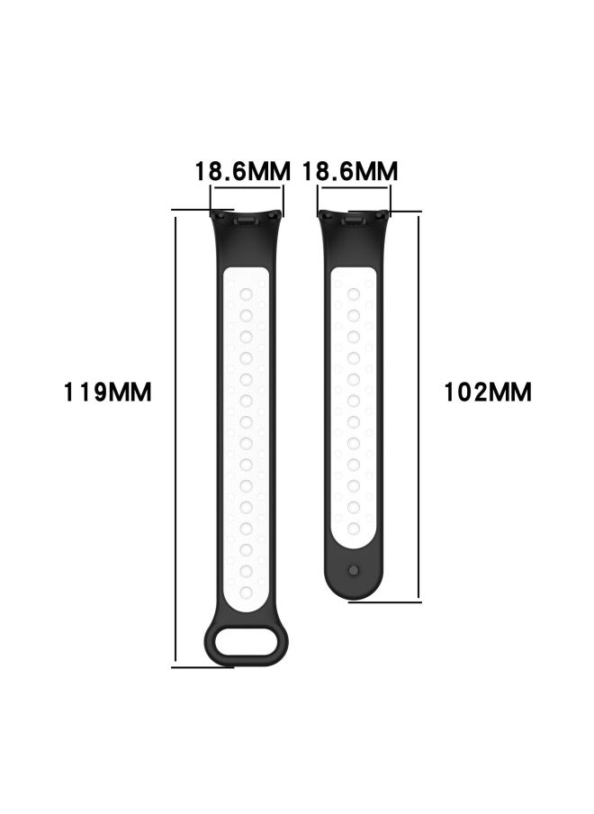 Generic - Suitable For Mi Bracelet 8 Nike Two-color Metal Connector Strap Suitable For MI 8 Bracelet Two-color Breathable Strap-Color:Red And White (metal Connector) - Image 1